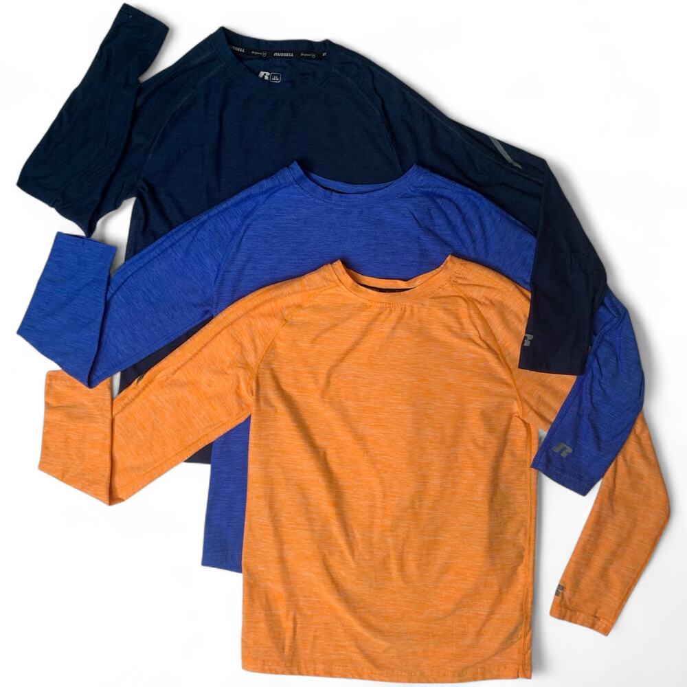 Russell Athletic Boy's Performance Long Sleeve T-Shirts, Size 10-12 (3 Pack)